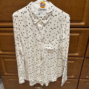 Velvet Heart White Shirt with Black Stars
